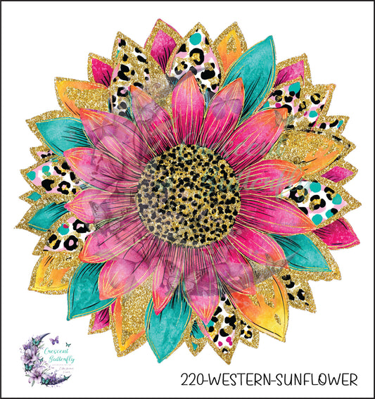 220-Western-Sunflower UV DTF Decal