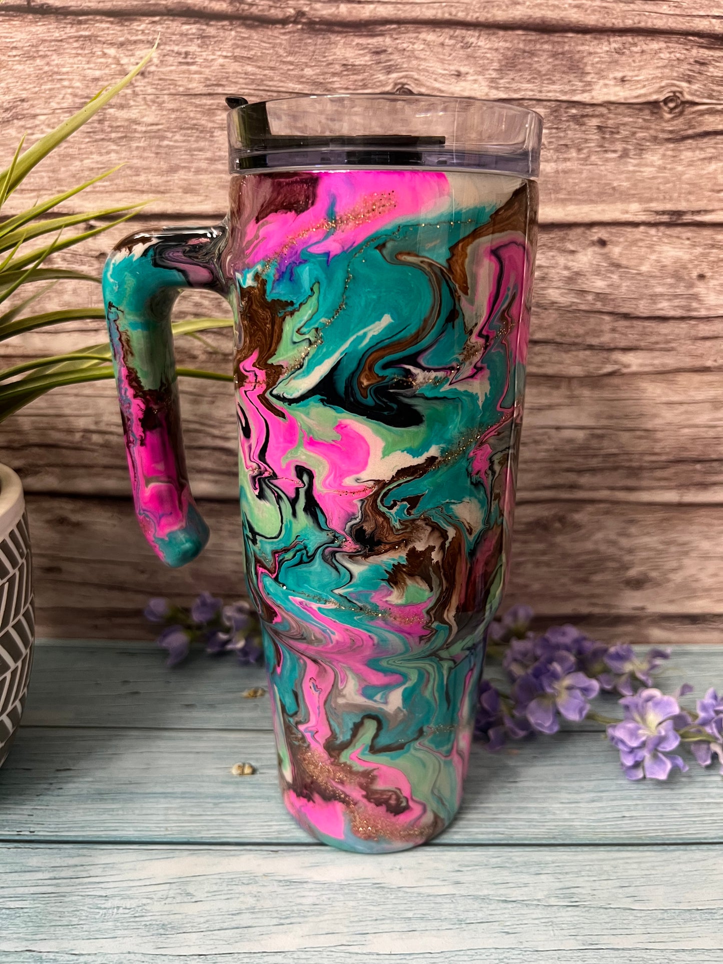 Neopolitan Madness Handmade Custom Epoxy Tumbler