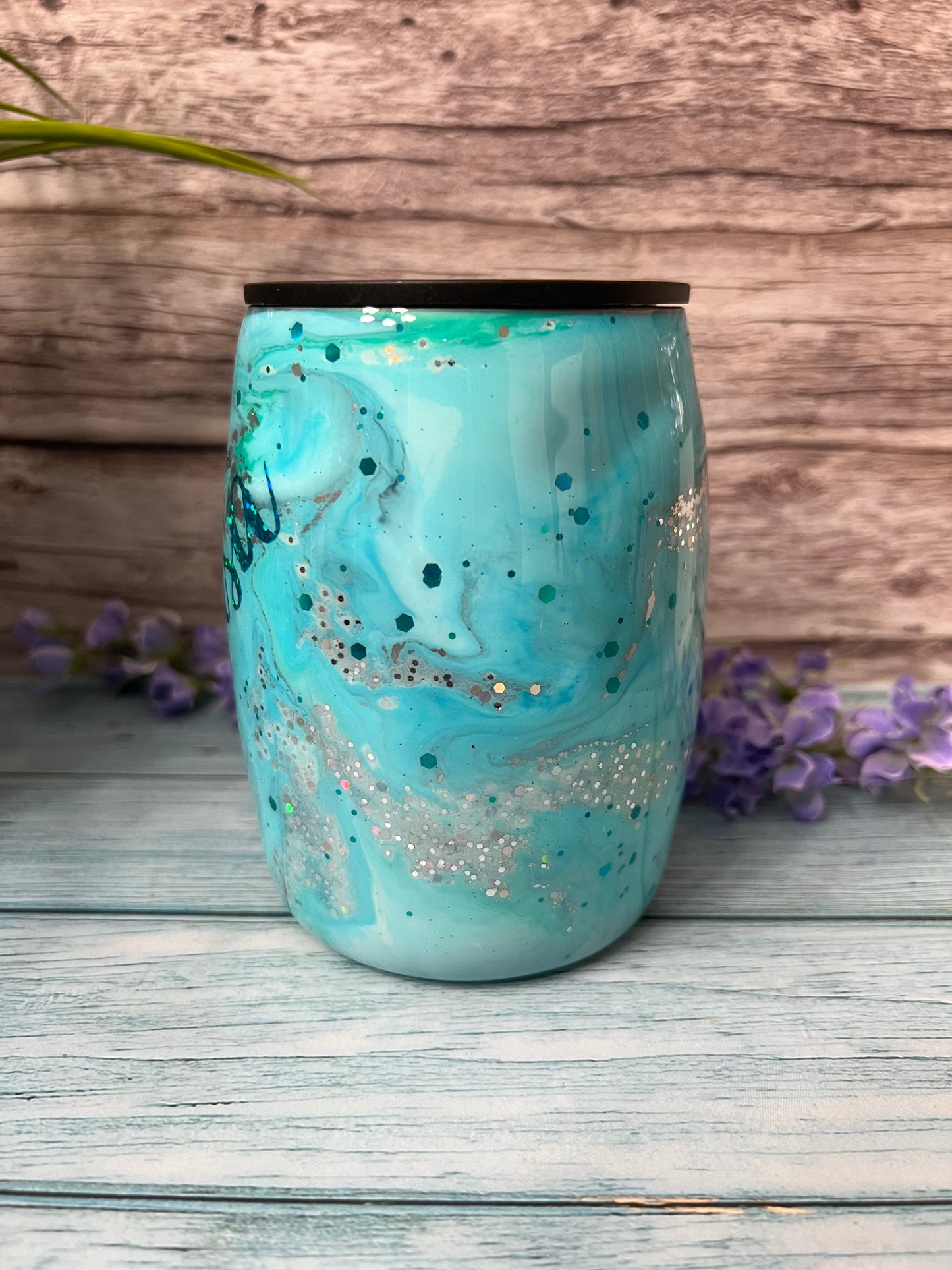 Ocean Sparkle Handmade Custom Epoxy Tumbler