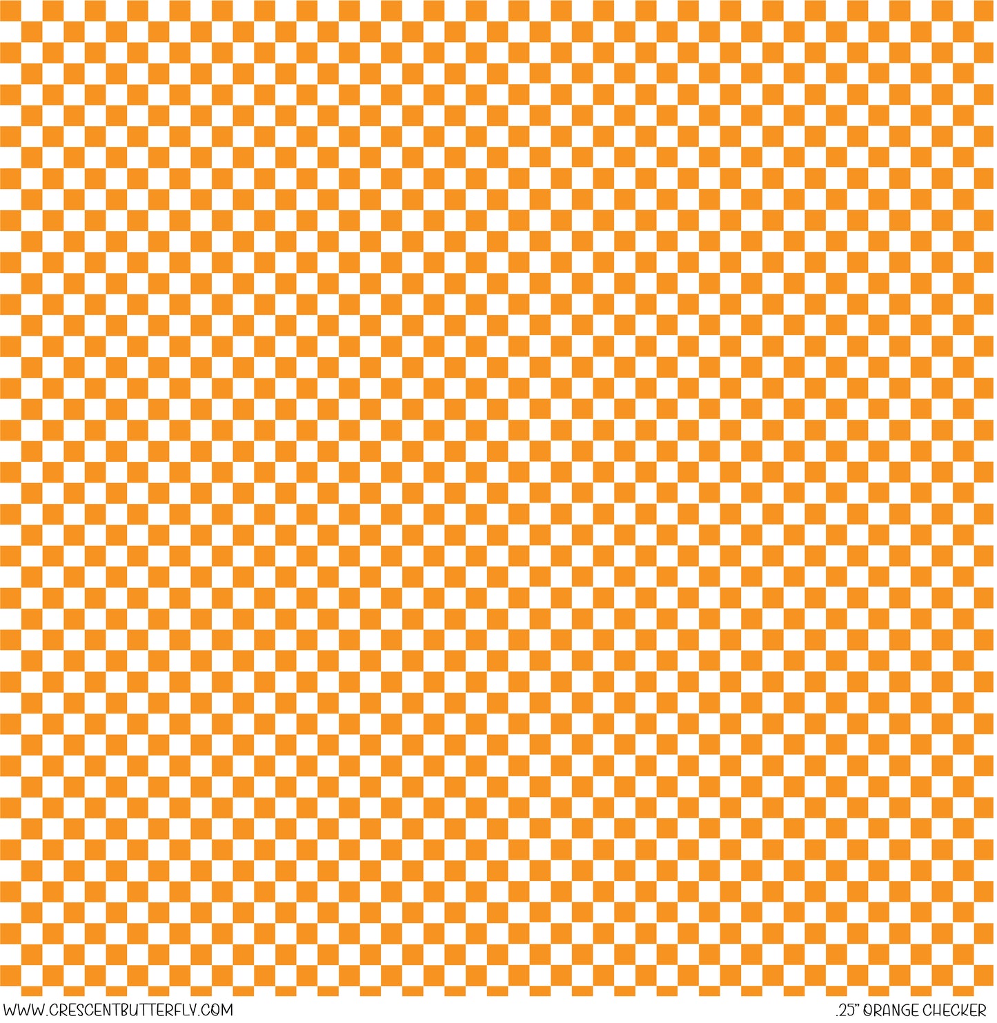 Quarter Inch Orange Checkered Printed Vinyl Sheet/Wrap