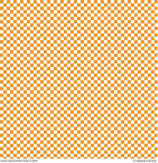 Quarter Inch Orange Checkered Printed Vinyl Sheet/Wrap