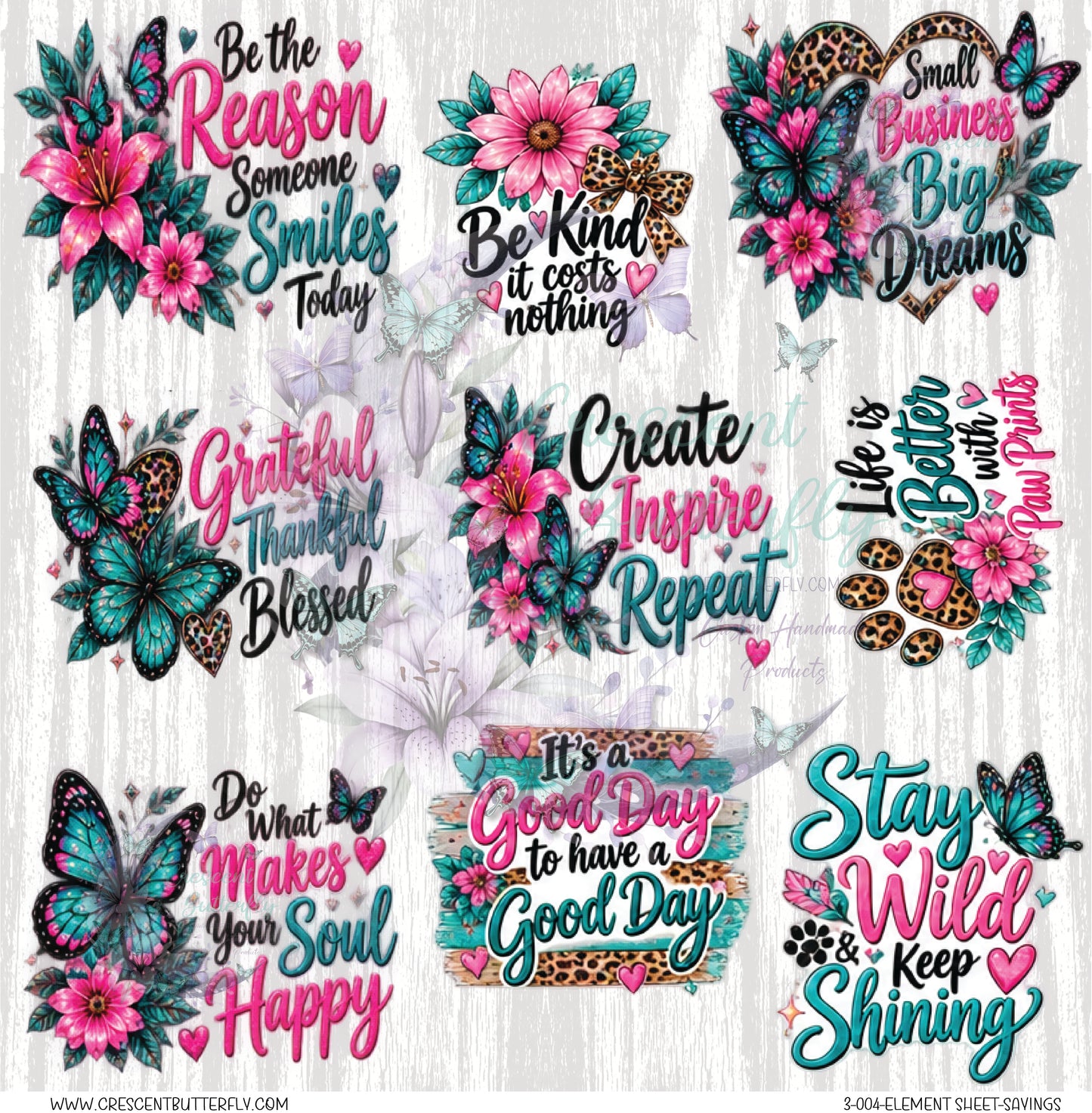 3-004-Element Sheet-Sayings UV DTF