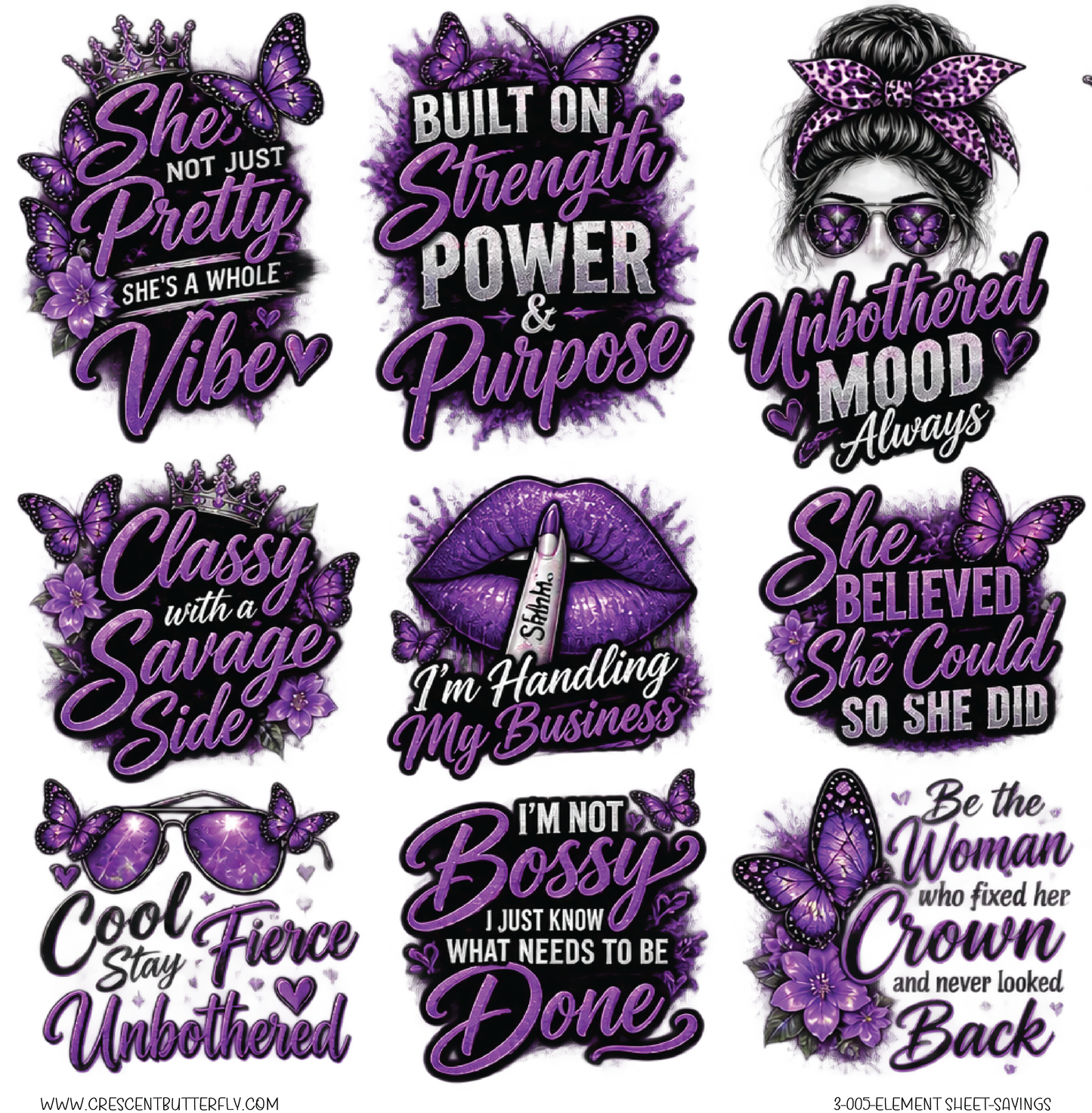 3-005-Element Sheet-Sayings UV DTF