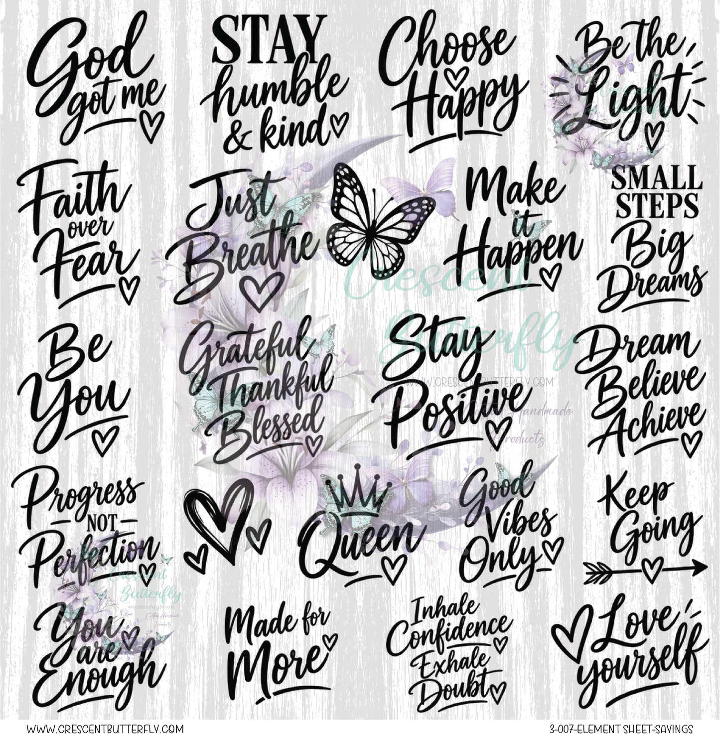3-007-Element Sheet-Sayings UV DTF