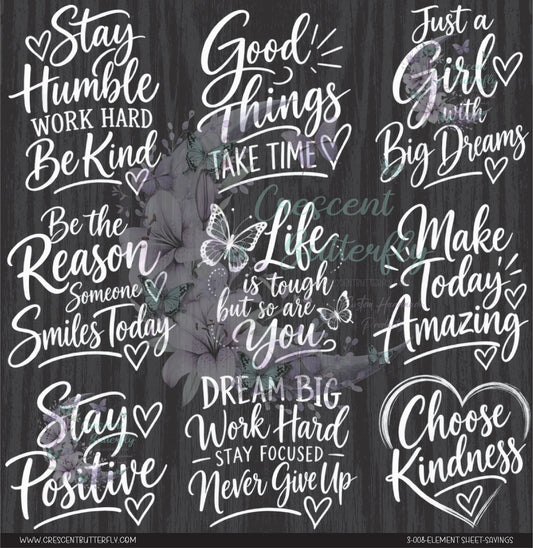 3-008-Element Sheet-Sayings UV DTF