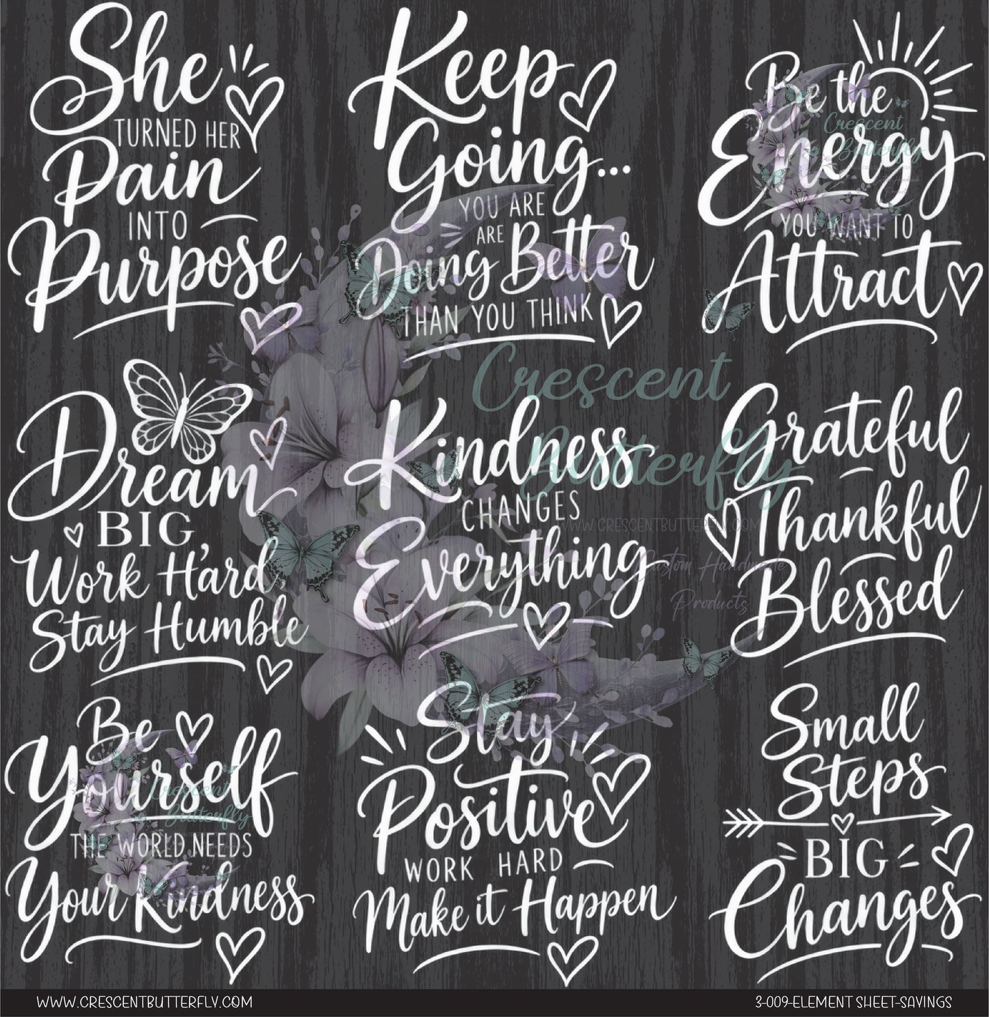 3-009-Element Sheet-Sayings UV DTF