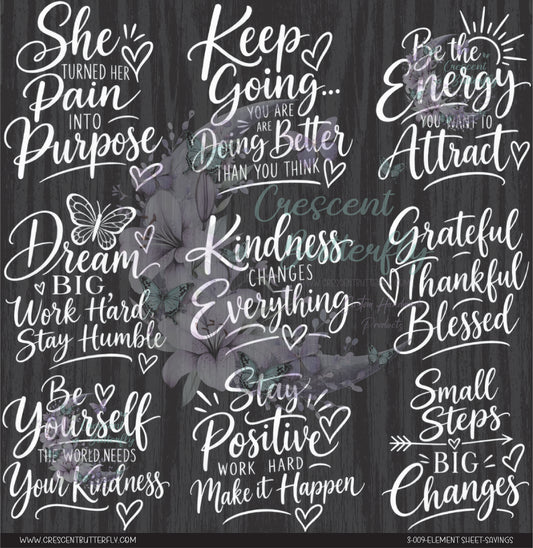 3-009-Element Sheet-Sayings UV DTF