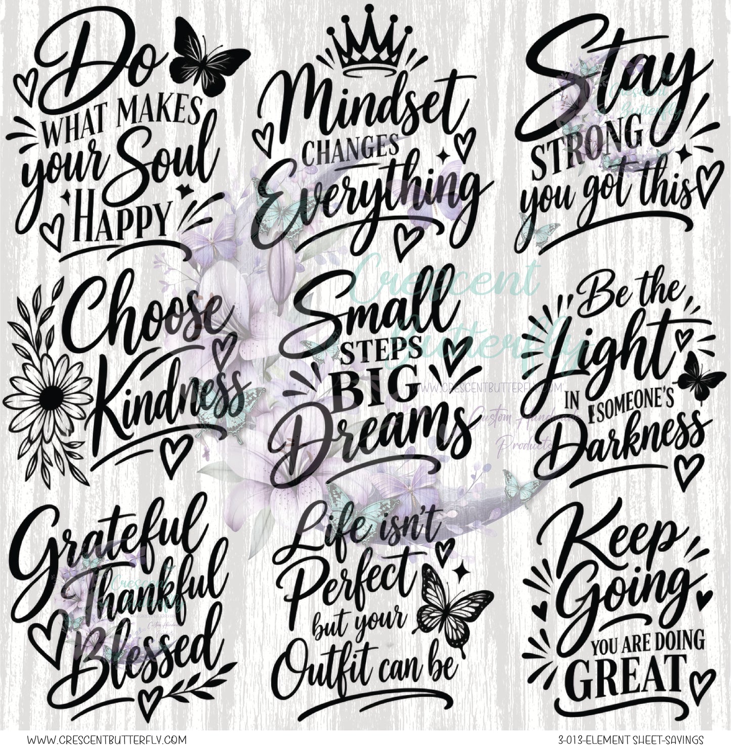3-013-Element Sheet-Sayings UV DTF