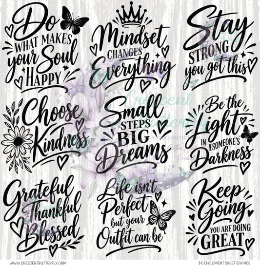 3-013-Element Sheet-Sayings UV DTF