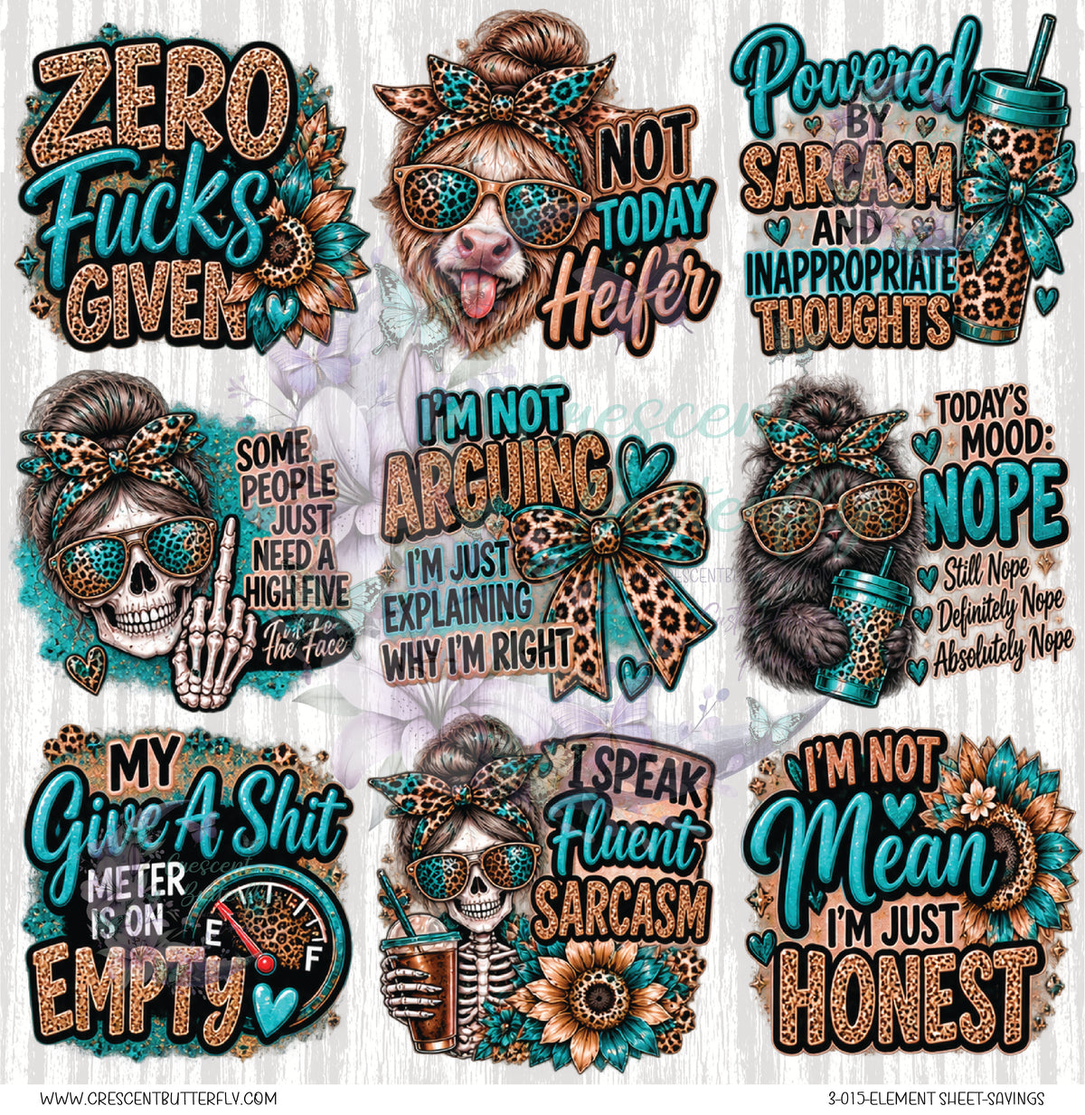 3-015-Element Sheet-Sayings UV DTF