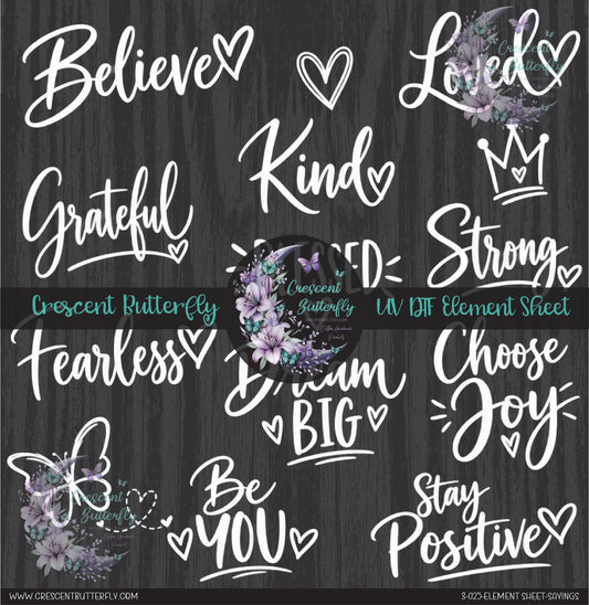 3-025-Element Sheet-Sayings UV DTF