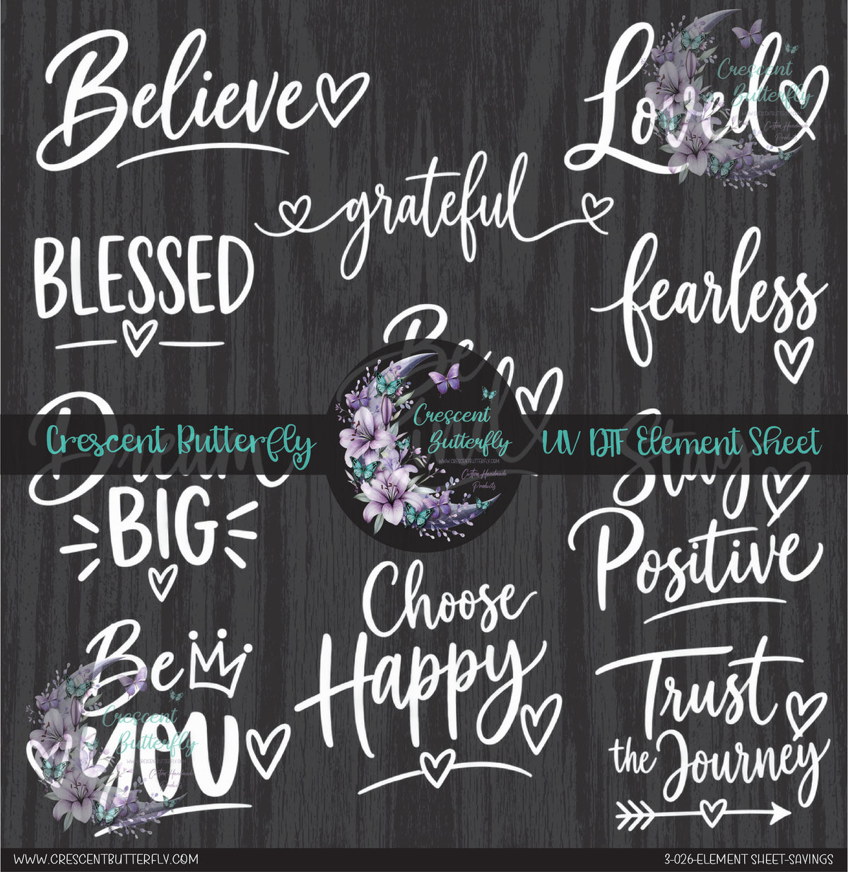 3-026-Element Sheet-Sayings UV DTF