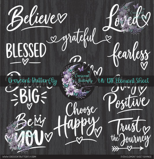 3-026-Element Sheet-Sayings UV DTF