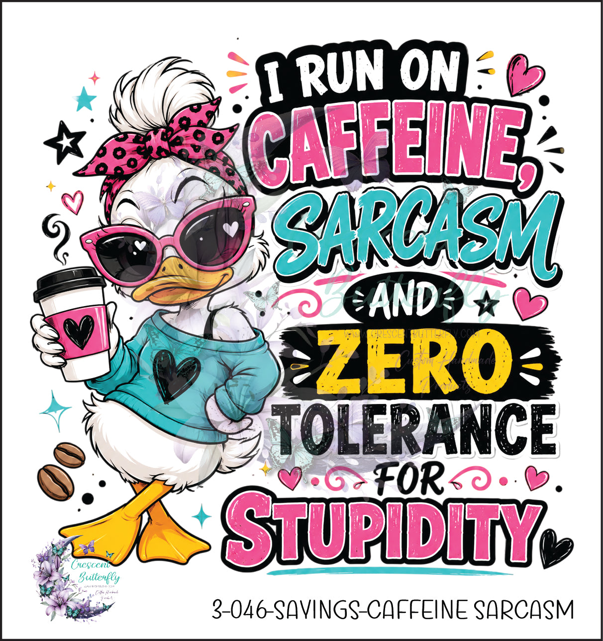 3-046-Sayings-Caffeine Sarcasm UV DTF Decal