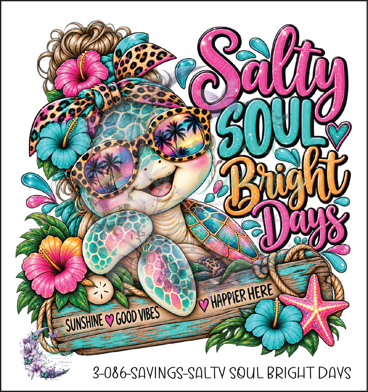 3-086-Sayings-Salty Soul Bright Days UV DTF Decal