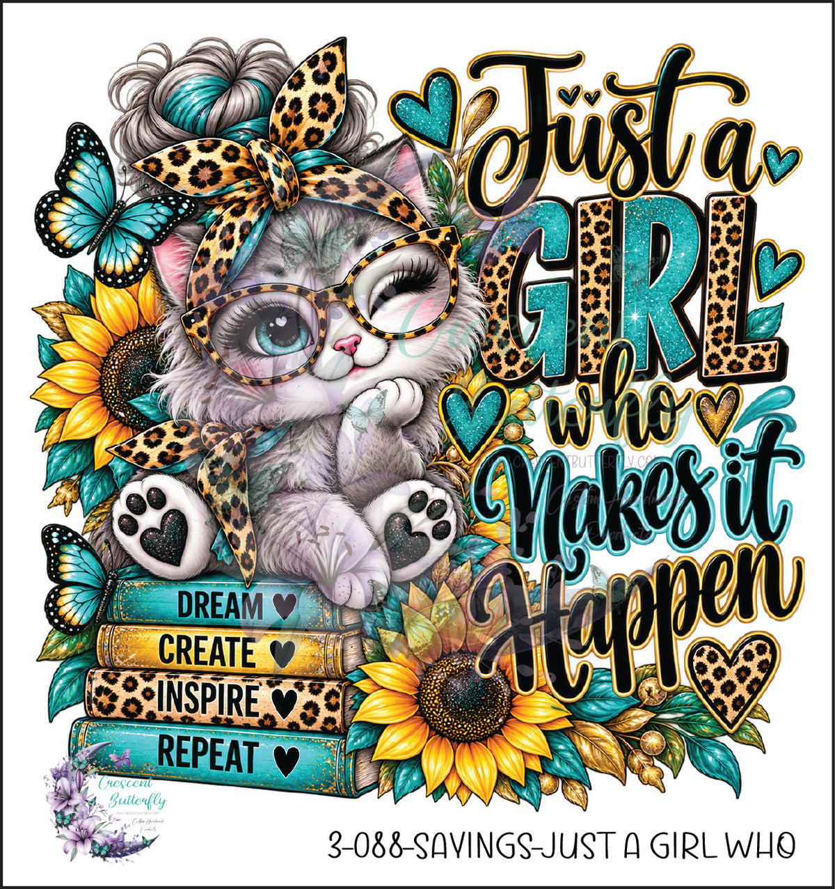 3-088-Sayings-Just A Girl Who UV DTF Decal