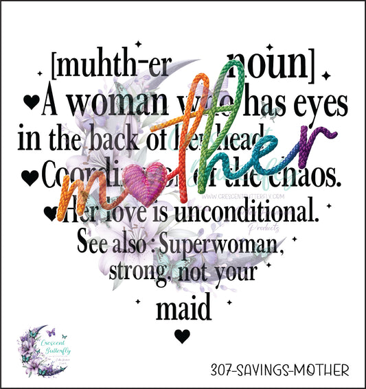 307-Sayings-Mother UV DTF Decal