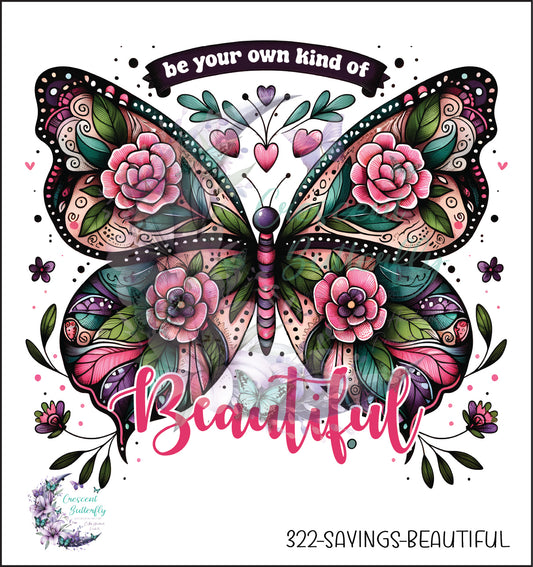 322-Sayings-Beautiful UV DTF Decal