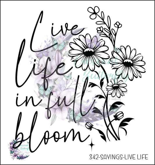 342-Sayings-Live Life UV DTF Decal