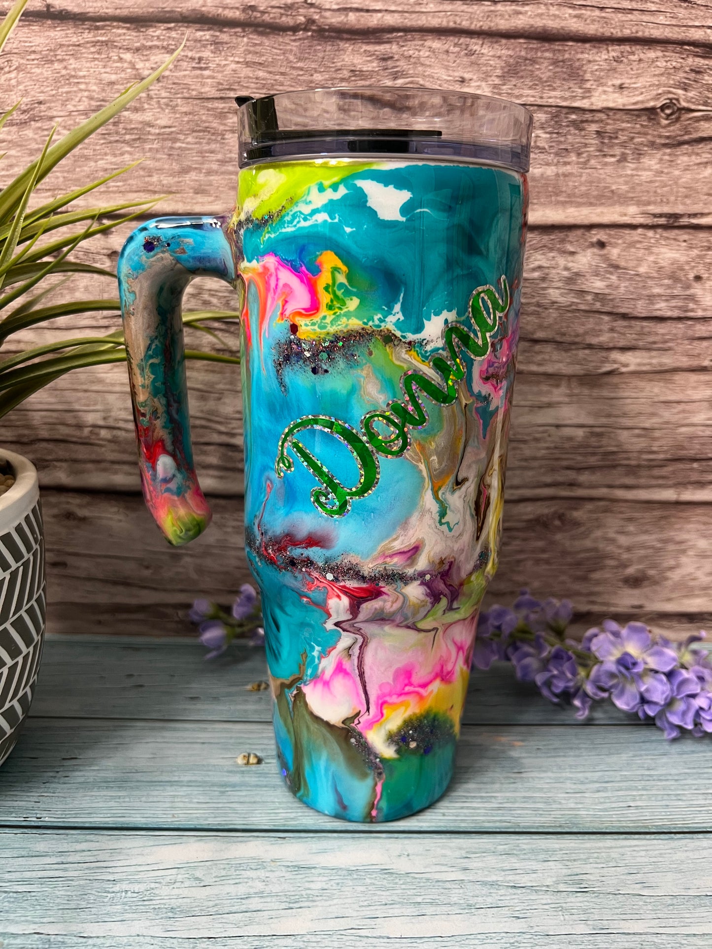 Tropical Meltdown Handmade Custom Epoxy Tumbler