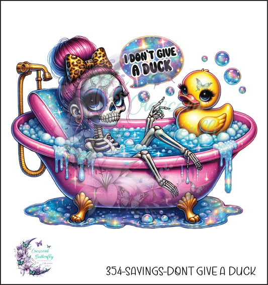 354-Sayings-Dont Give A Duck UV DTF Decal