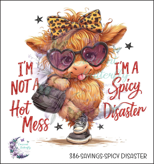 386-Sayings-Spicy Disaster UV DTF Decal