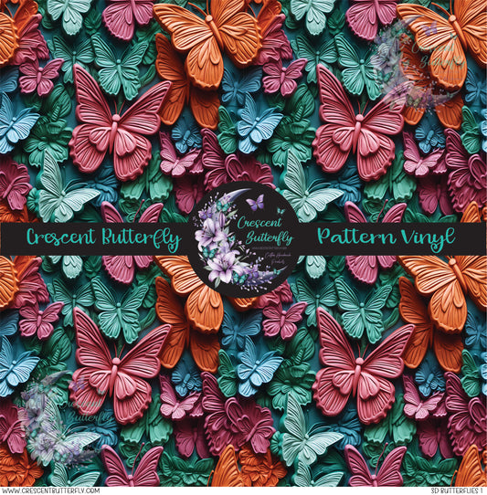 3D Butterflies 1 Printed Vinyl Sheet/Wrap