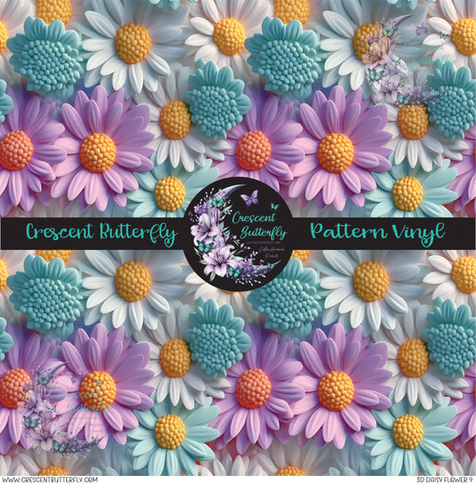 3D Daisy Flower 9 Printed Vinyl Sheet/Wrap