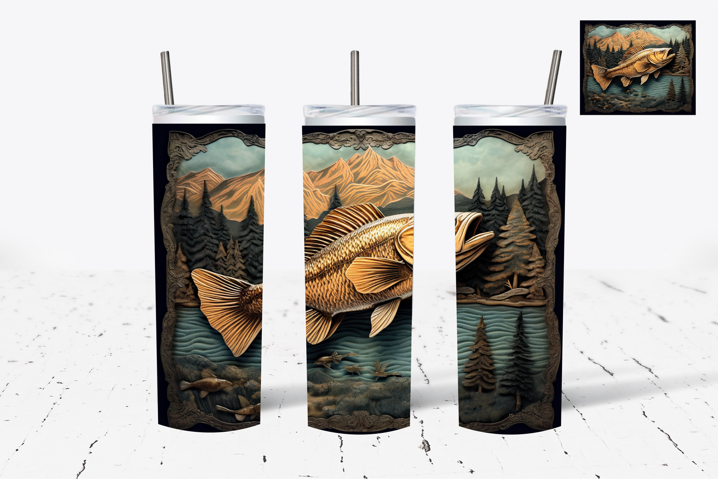 Fish 2 3D Sublimation Tumbler