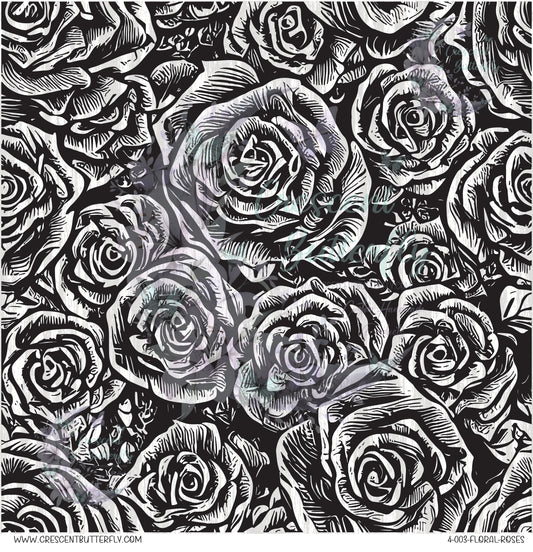 4-003-Floral-Roses 10x10 UV DTF Sheet