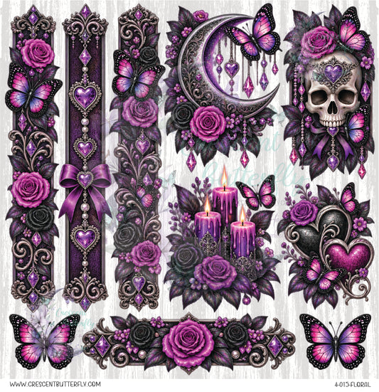 4-015-Floral 10x10 UV DTF Sheet