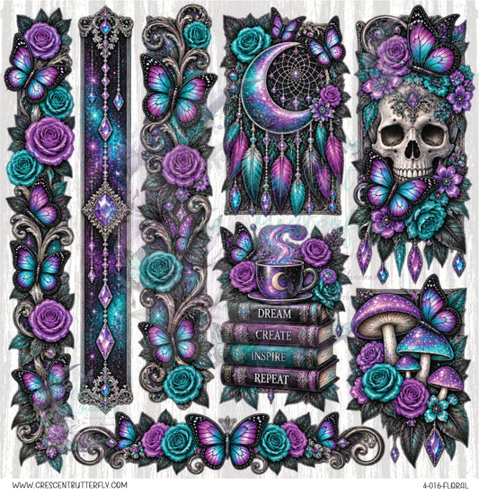 4-016-Floral 10x10 UV DTF Sheet