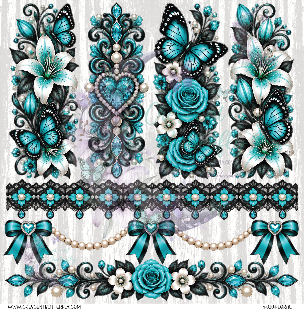 4-020-Floral 10x10 UV DTF Sheet