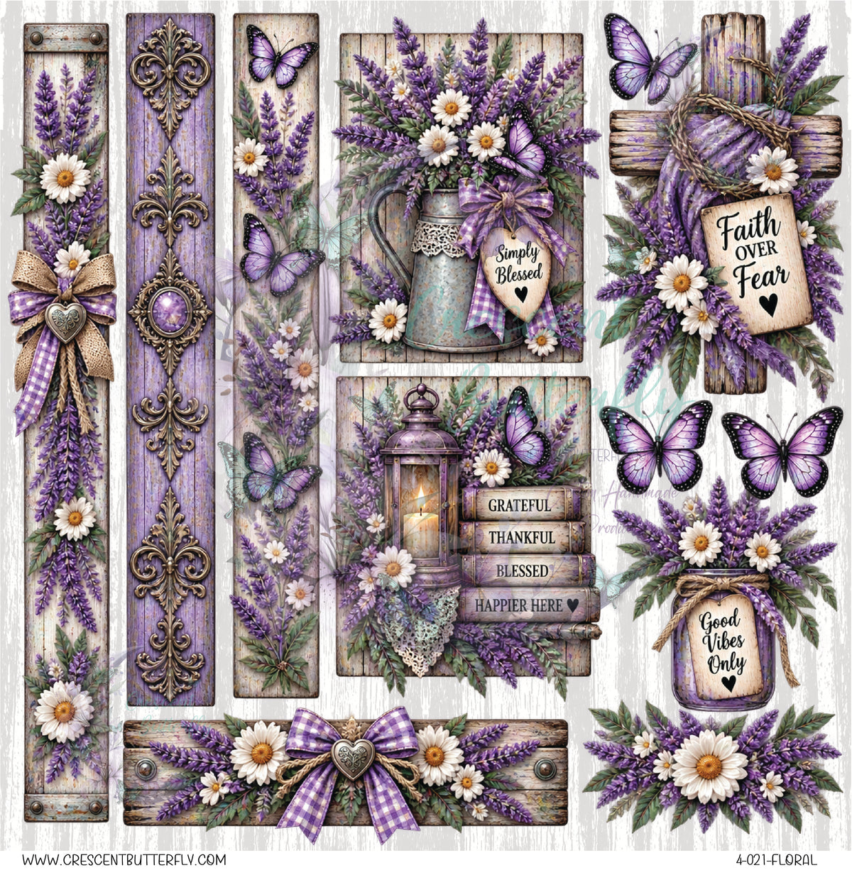 4-021-Floral 10x10 UV DTF Sheet