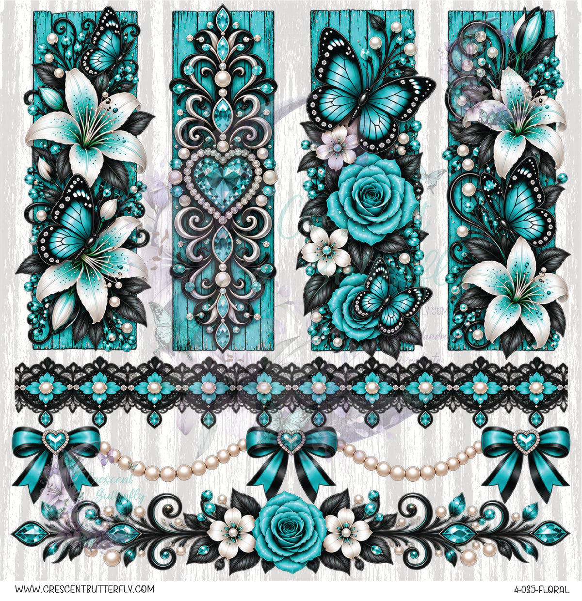 4-035-Floral 10x10 UV DTF Sheet