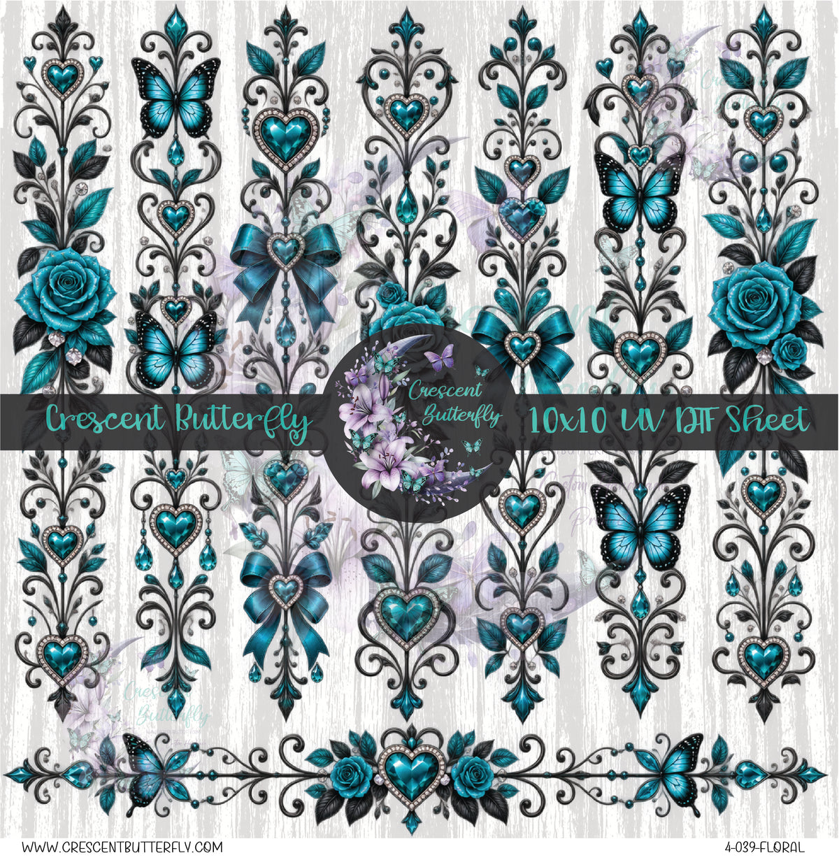 4-039-Floral 10x10 UV DTF Sheet