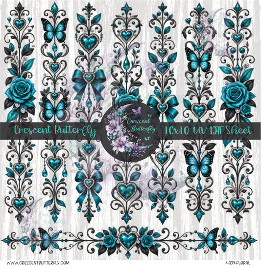 4-039-Floral 10x10 UV DTF Sheet