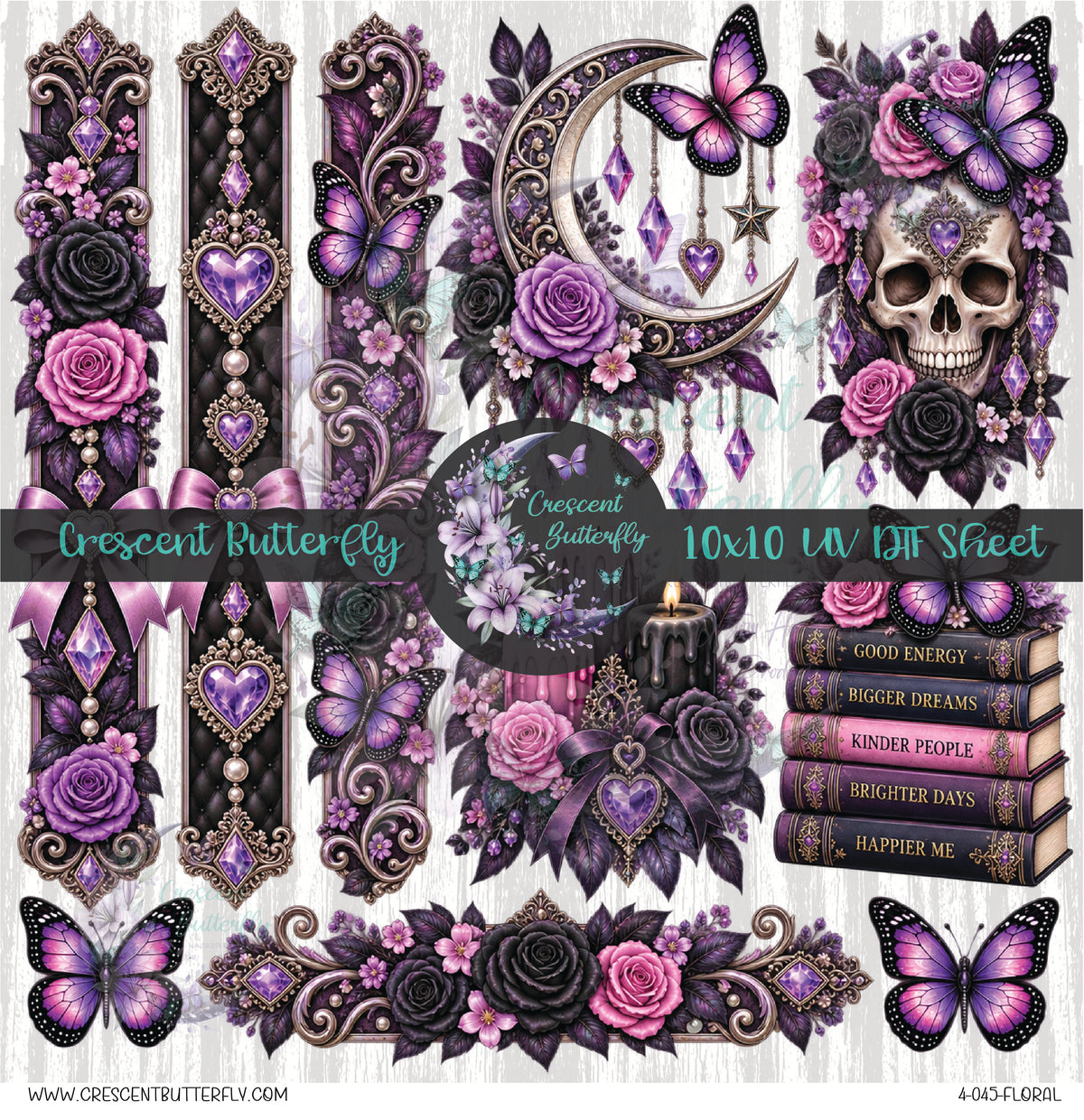 4-045-Floral 10x10 UV DTF Sheet