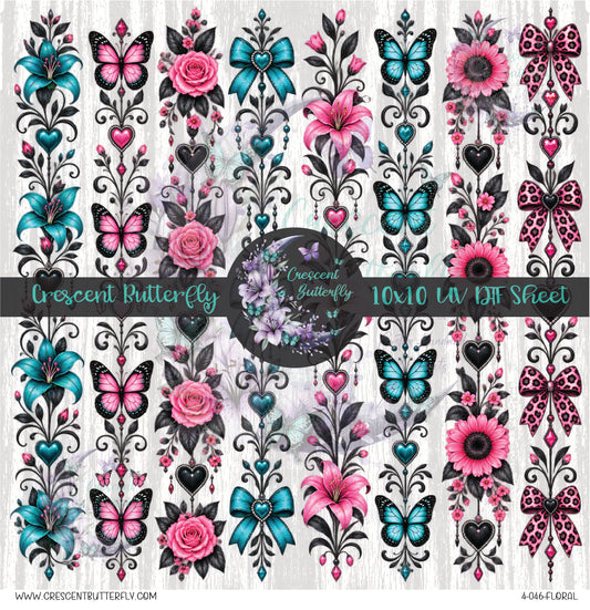 4-046-Floral 10x10 UV DTF Sheet