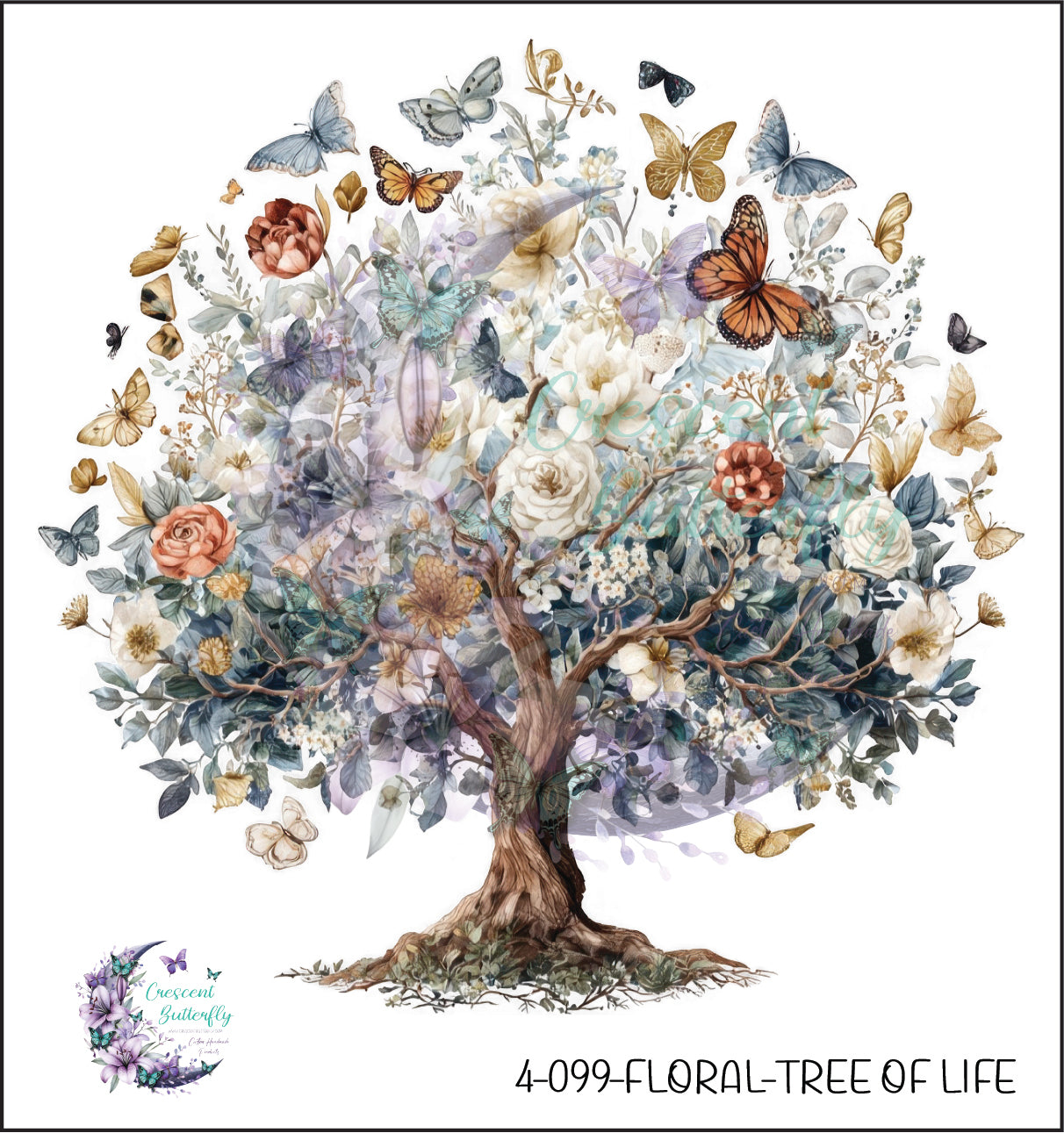 4-099-Floral-Tree Of Life UV DTF Decal