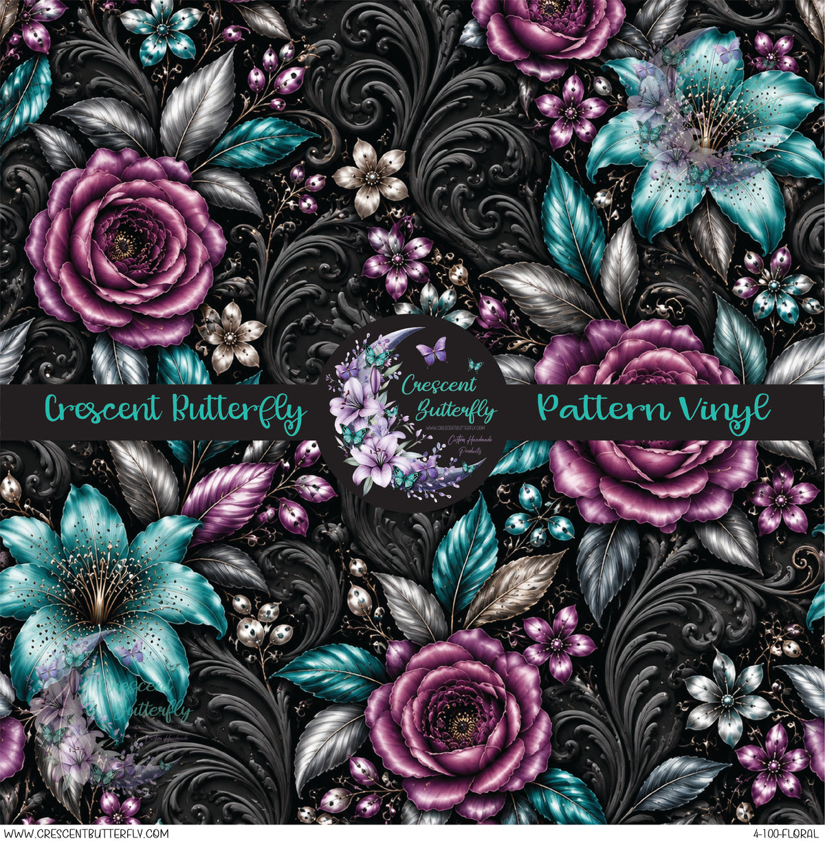 4-100-Floral Printed Vinyl Sheet/Wrap