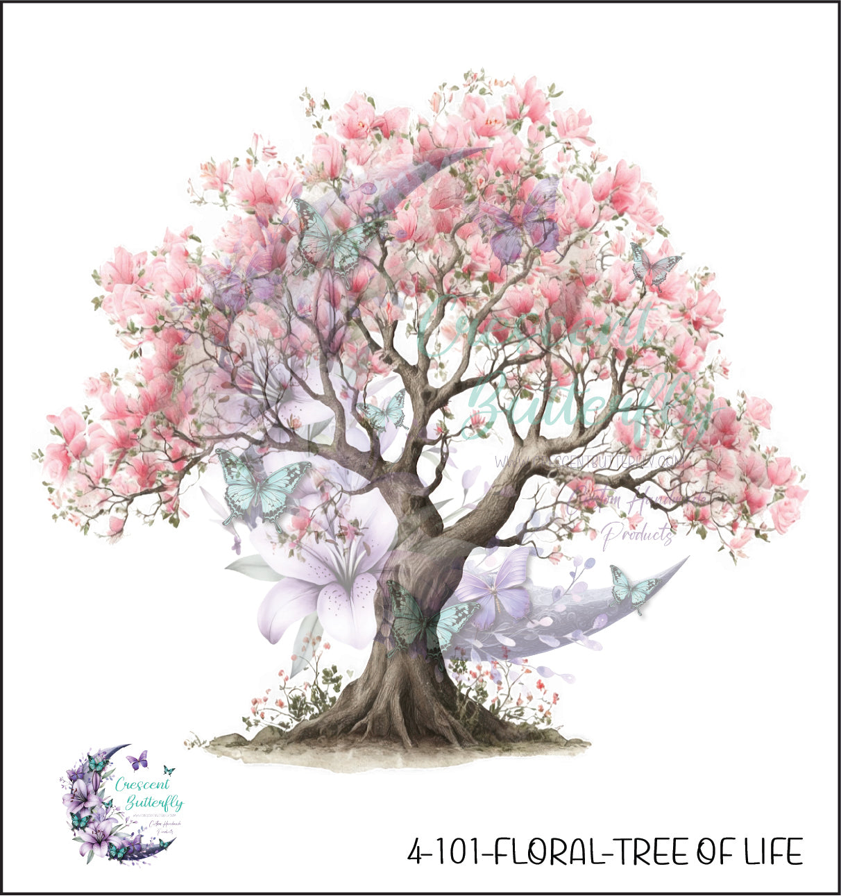 4-101-Floral-Tree Of Life UV DTF Decal