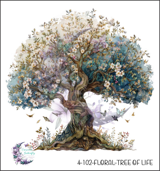 4-102-Floral-Tree Of Life UV DTF Decal