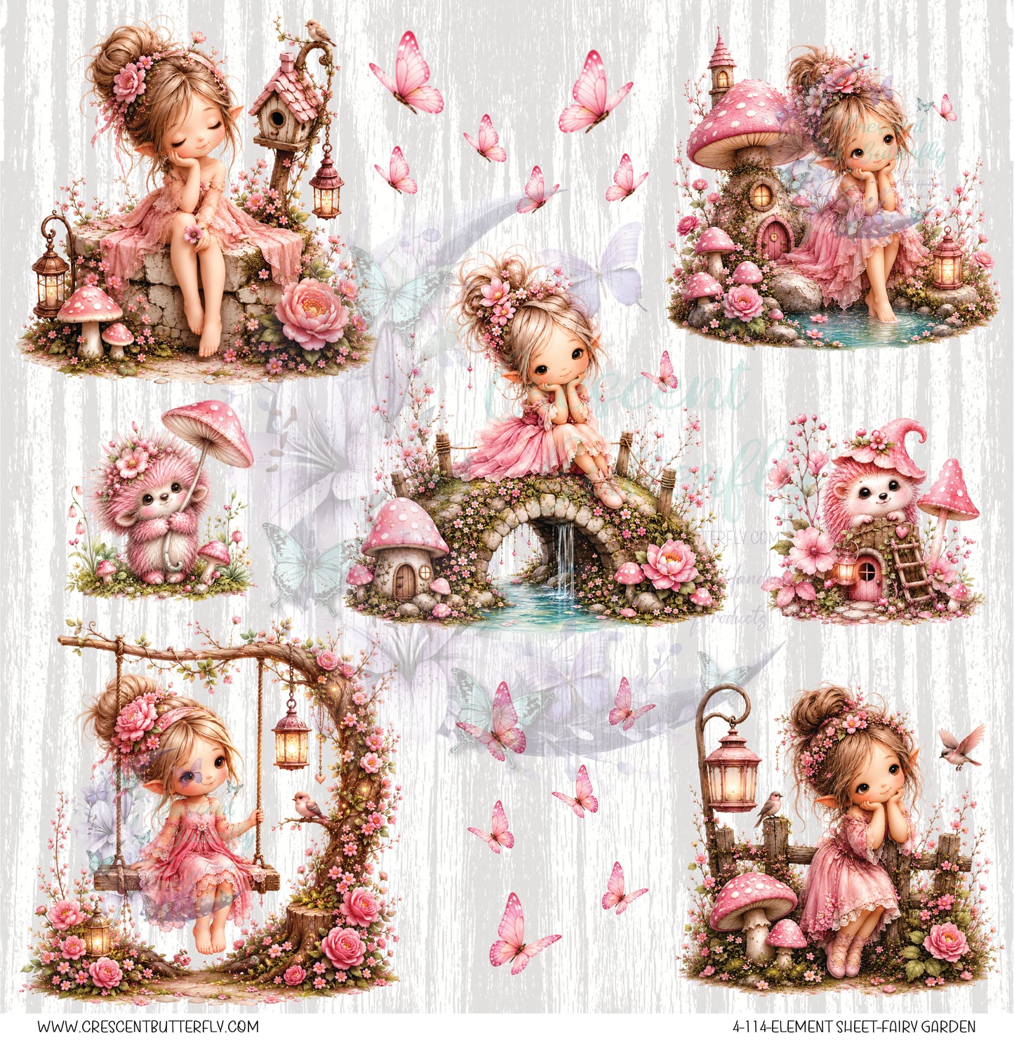 4-114-Element Sheet-Fairy Garden UV DTF
