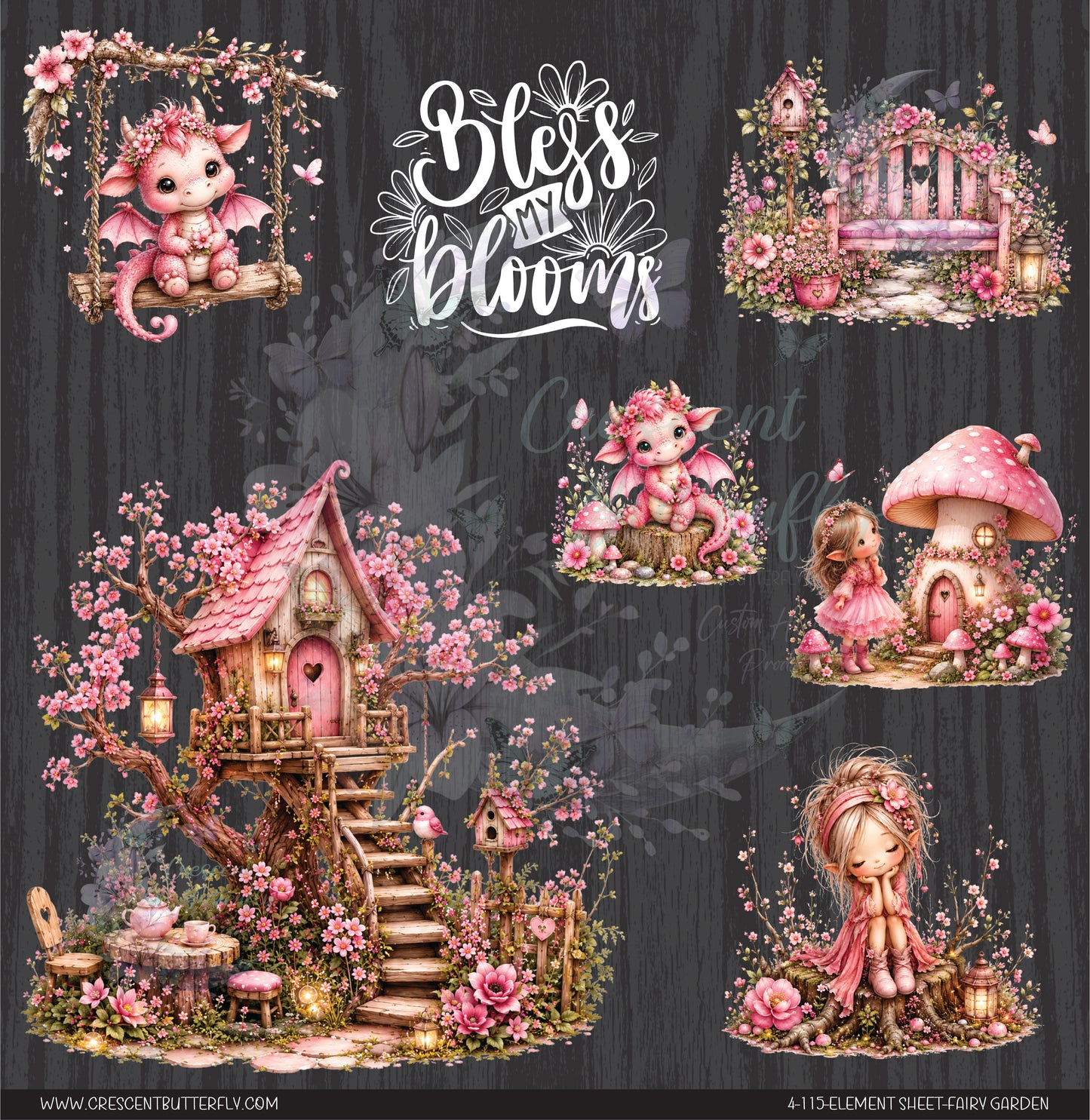 4-115-Element Sheet-Fairy Garden UV DTF