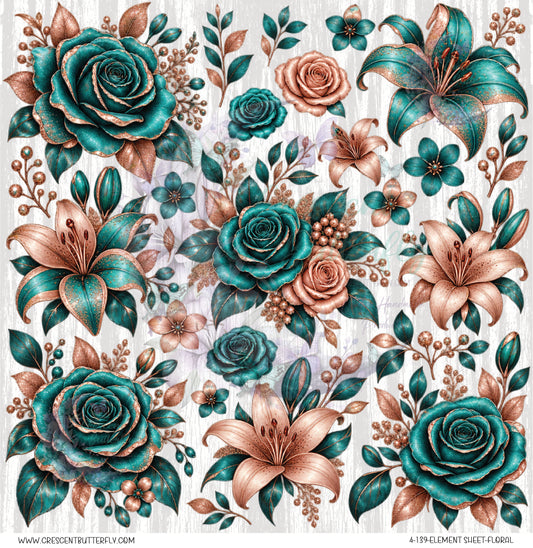 4-139-Element Sheet-Floral UV DTF