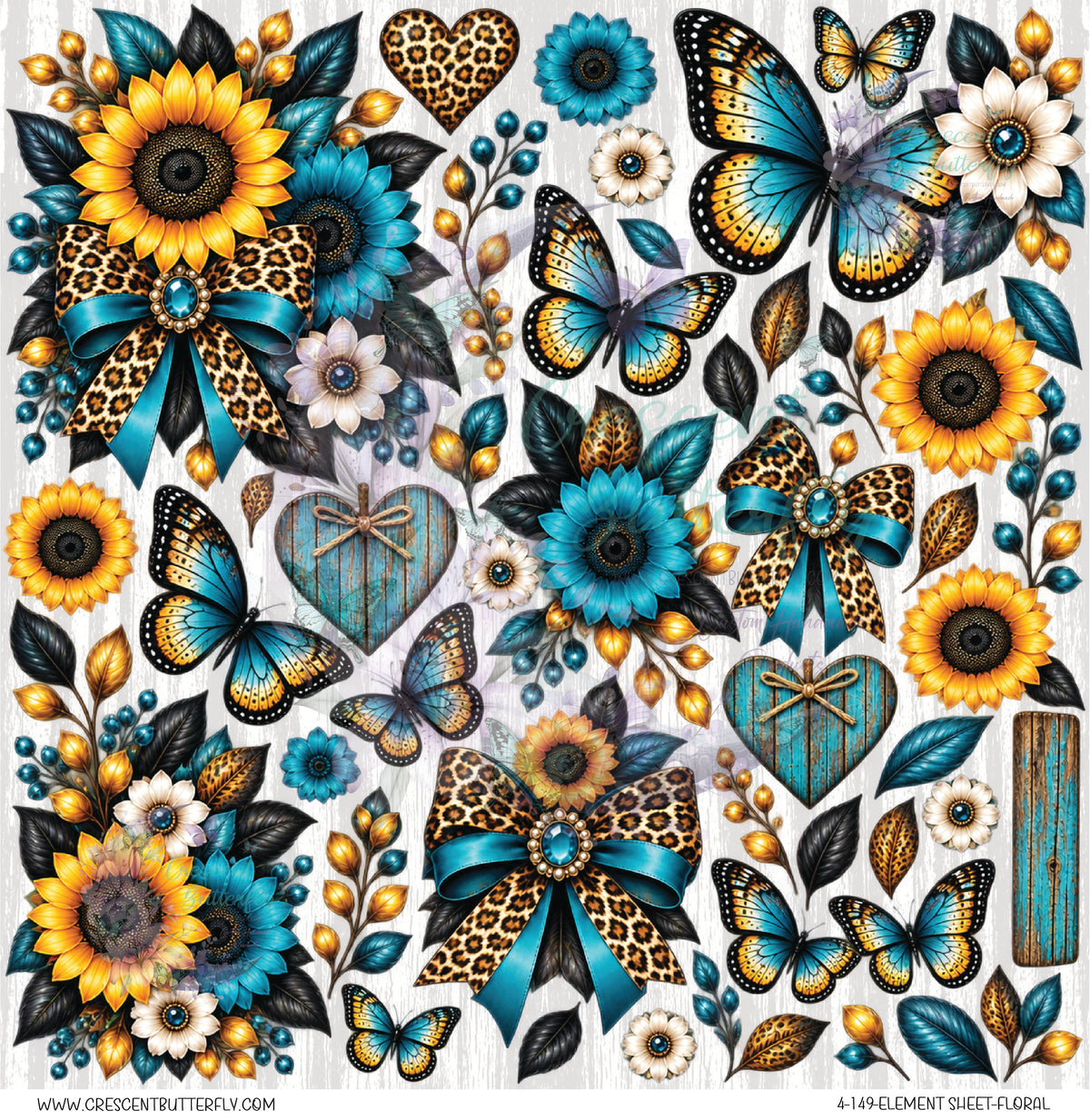 4-149-Element Sheet-Floral UV DTF