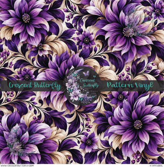 4-149-Floral Printed Vinyl Sheet/Wrap