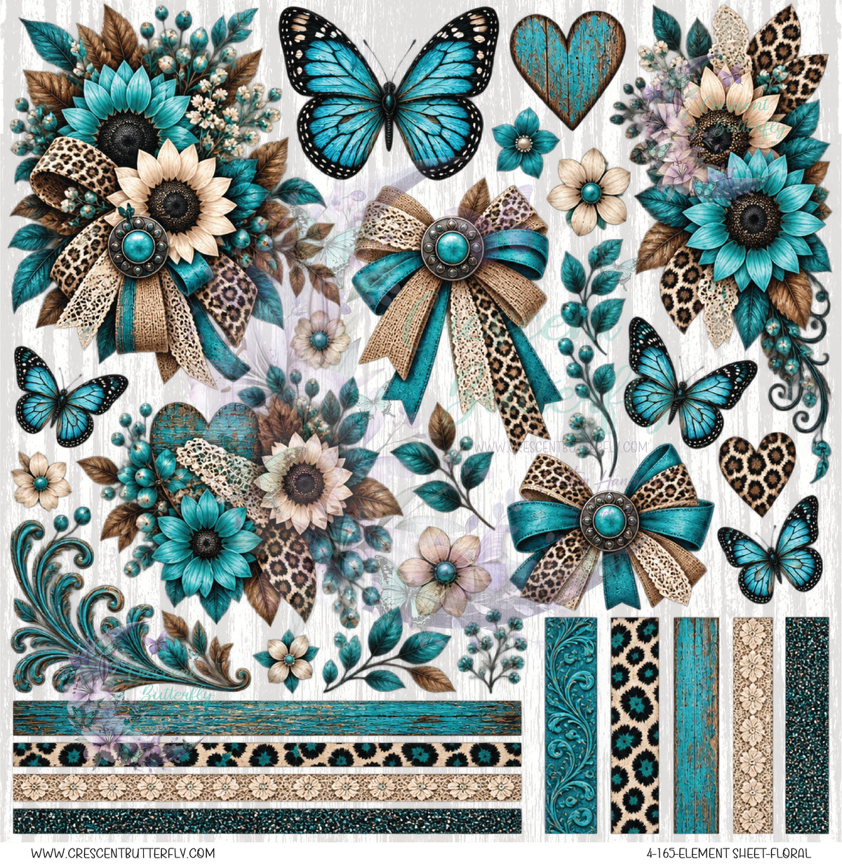 4-165-Element Sheet-Floral UV DTF