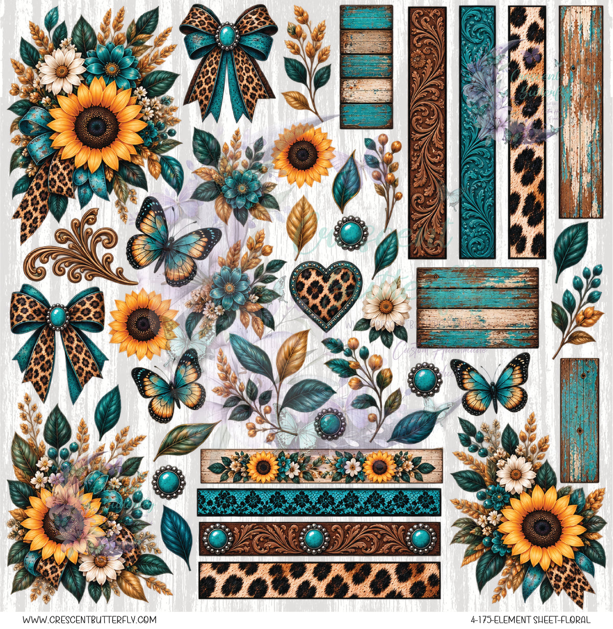 4-175-Element Sheet-Floral UV DTF